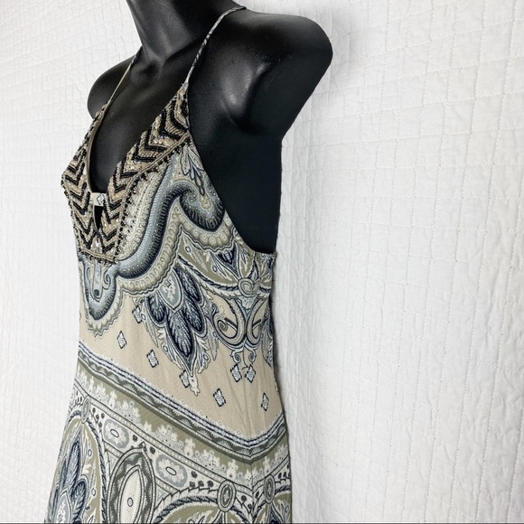 HALE BOB Beaded Strappy Boho Maxi Dress NWT Influencer XS embellished - Picture 6 of 11